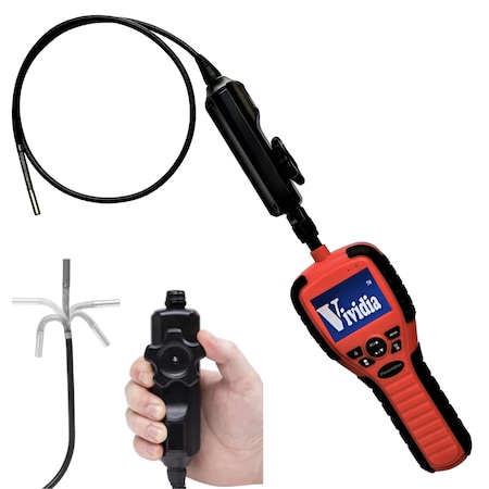 Vividia Articulating LCD Borescope, 6mm, 32 Long, 2-Way 175 Degree, 2.7 Monitor VA 150